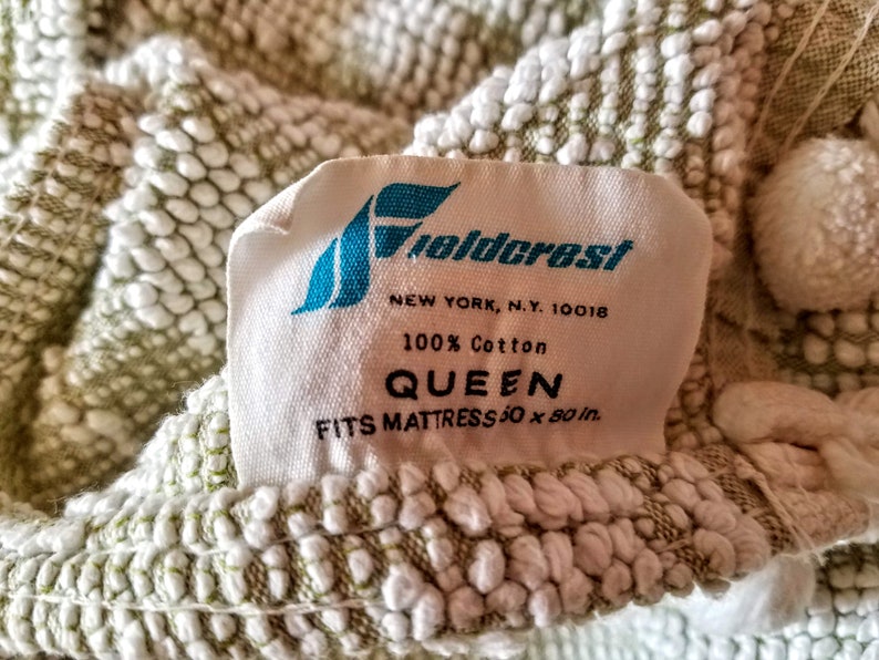 Cotton Chenille Bedspread Sage Green and White Hobnail Rose Etsy