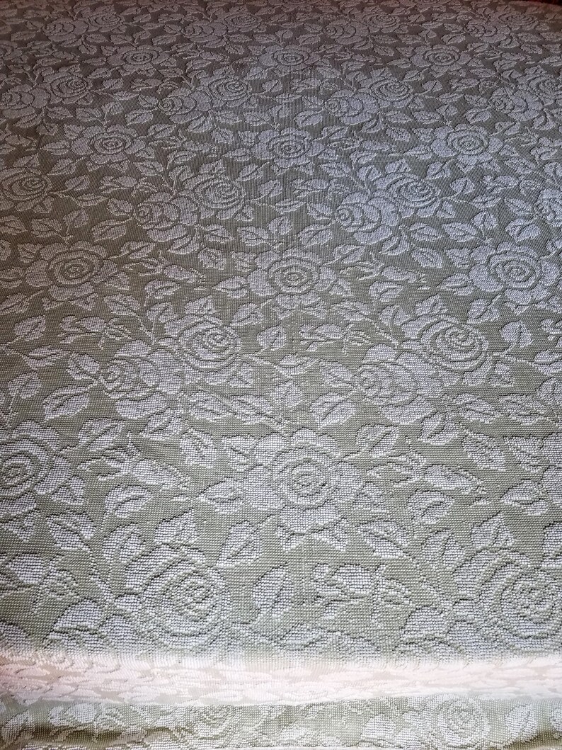 Cotton Chenille Bedspread Sage Green and White Hobnail Rose Etsy
