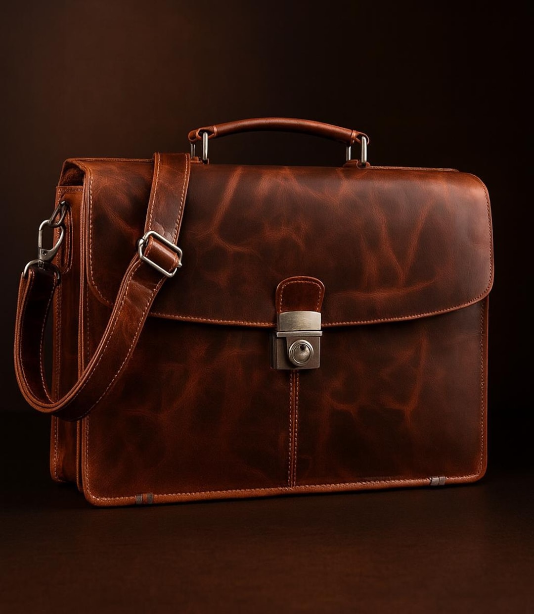 Brown Leather Laptop Briefcase, Vintage Style Office Messenger Bag - Etsy