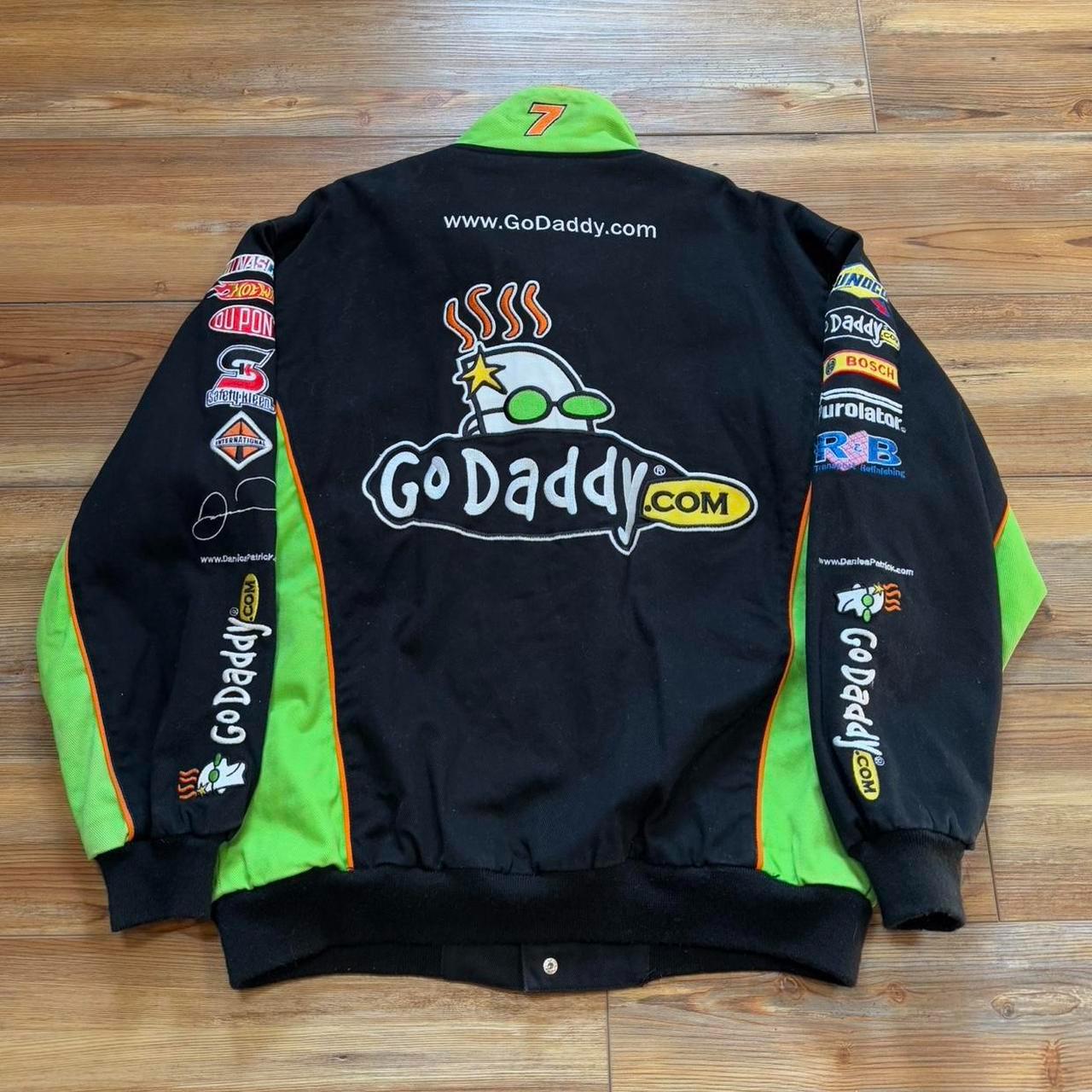 GoDaddy racing jacket レーシングジャケット Godaddy NASCAR Racing Jacket #7 Danica Patrick Style | Black Green