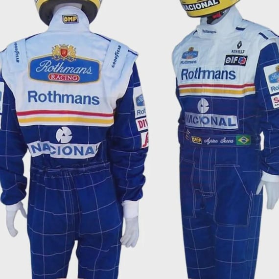 Ayrton Senna Inspired Racing Suit Williams Rothmans F1 Style