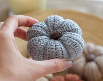 Handmade Knit Pumpkins, Rustic Farmhouse Decor, Tiered Tray Decor, Cozy Fall Centerpiece, Autumn Hostess Gift