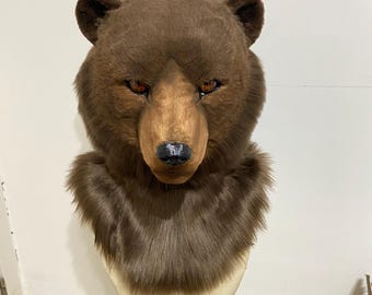Movable Jaw Bear Realistic Fursuit Head Cosplay Mask Christmas Furry Costumes