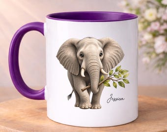Elephant with Branch Mug | Accent Coffee Mug