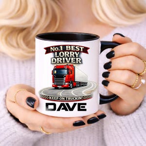 PERSONALISED Lorry Mug, Custom Name, Truck Gift, Best Lorry Driver, Trucker Mugs, Trucking, No.1 Lorry Driver