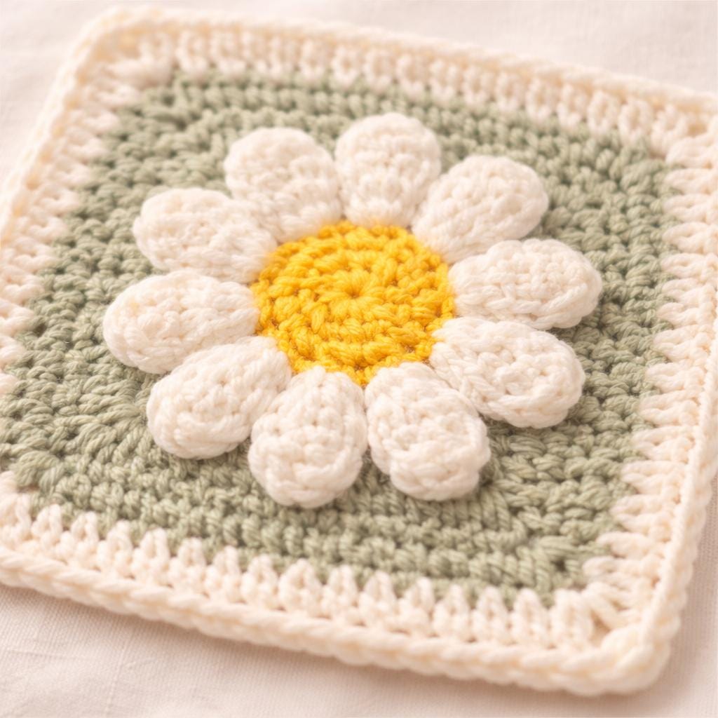 Blooming Granny Square Crochet Pattern PDF | Floral Block - Etsy