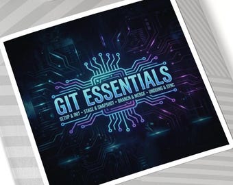 Git Essentials Vinyl Sticker, Cyberpunk Developer Decal, CS Student Gift, Coding Laptop Sticker