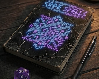 Cyberpunk Journal, Coding Notebook, Dnd Campaign Journal, Programmer Gift, Magic Circuitry, Sci Fi Fantasy, Computer Science