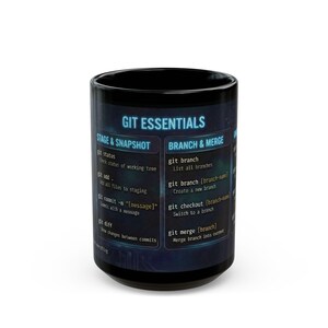 Git Cheat Sheet Mug, Coding Command Coffee Cup, Programmer Gift, Git Help Syntax, Computer Science Student Aid, Web Developer, Linux image 11