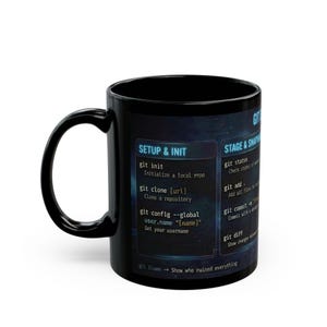 Git Cheat Sheet Mug, Coding Command Coffee Cup, Programmer Gift, Git Help Syntax, Computer Science Student Aid, Web Developer, Linux image 4