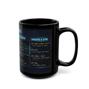 Git Cheat Sheet Mug, Coding Command Coffee Cup, Programmer Gift, Git Help Syntax, Computer Science Student Aid, Web Developer, Linux image 10