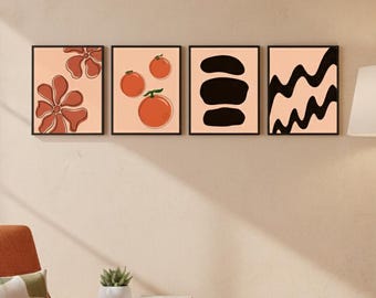 Terracotta Gallery Wall Art Set | Boho Abstract Prints (Digital Download)