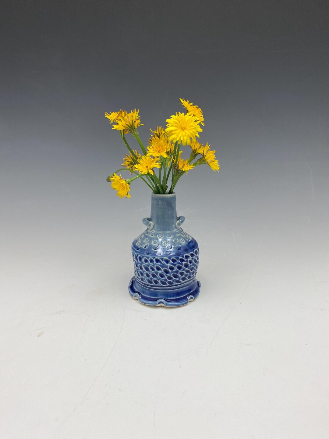 Handmade Ceramic Hand-carved Vase | Wheel Thrown Pottery Vase | 4.5 ...