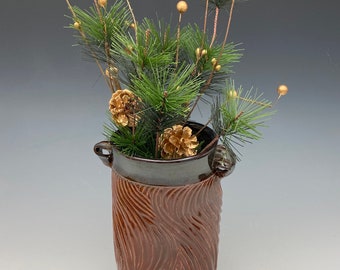 Hand Carved Altered Form Vase