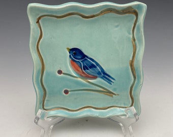 Square Bluebird Tray / Saucer