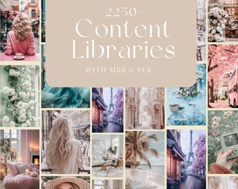 Más de 2250 recursos de biblioteca de contenido PLR MRR / Plantillas para redes sociales, Reels sin rostro