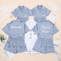 Personalized Bridesmaid Pajamas Set, Dusty Blue Matching Pajamas, Bride Pajamas, Wedding Gift, Bridesmaid Gift product logo