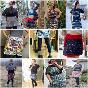 Adult Candy Pocket Skirt - Digital PDF Sewing Pattern - Size 28&quot; hip to 83&quot; hip