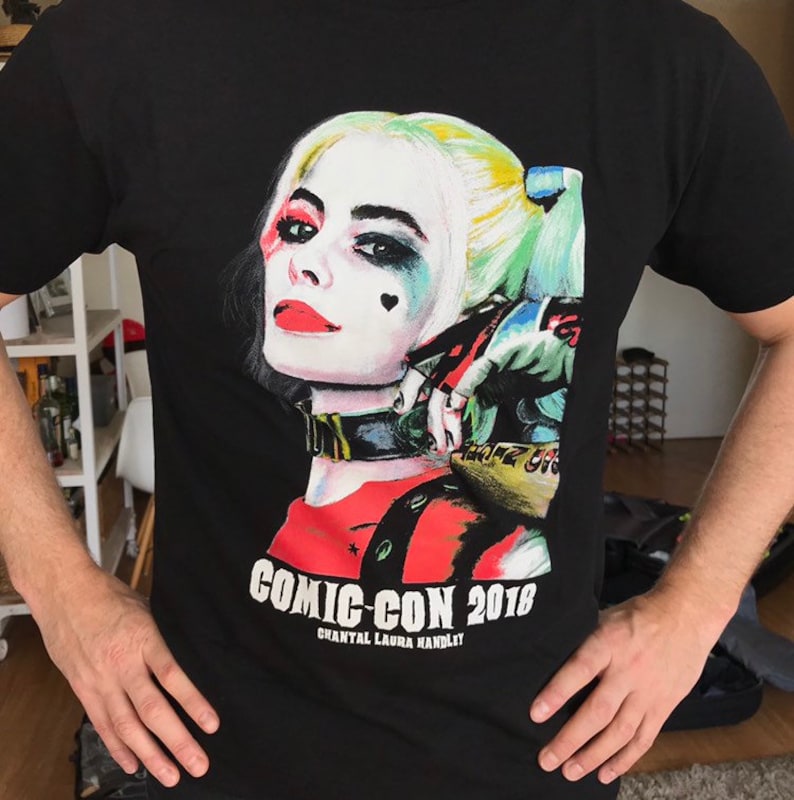 Halloween Art Harley Quinn Halloween Halloween Horror SUICIDE SQUAD Comic Con 2018 T-Shirts Horror Art Chantal Handley