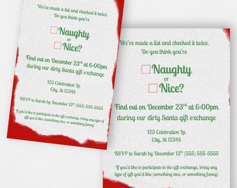 Frech oder schön Weihnachten Party Einladung Urlaub anpassbare Instant Digital Download