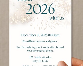 Ring 2026 Silvester Party Einladung Urlaub Anpassbare Sofort Digital Download