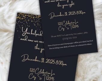 2026 Konfetti Silvester Party Einladung Urlaub Anpassbare Sofortiger Digitaler Download