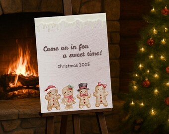 Weihnachtsplätzchen dekorieren Party Zeichen, anpassbare Willkommensschild (Digitaler Download)