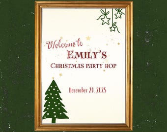 Personalisierbare Weihnachtsfeier Willkommensschild (Digitaler Download)