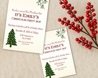 Weihnachtsfeier-Einladung, anpassbare Weihnachtsbaum Design (Digitaler Download)