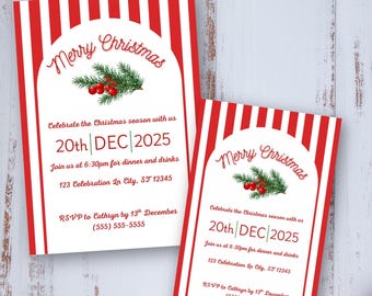 Weihnachten Party Einladung Urlaub Anpassbare Sofortiger Digital Download