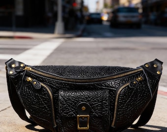Genuine Leather Sling Bag, Large Crossbody Chest Bag for Urban Travel & Daily Carry