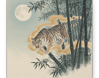 No Text Japanese Zodiac Tiger Ukiyoe Style Canvas Wall Art Twelve Zodiac Animal Illustration Japanese Art