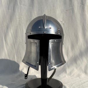 Italian Barbuta Helmet - Stainless Steel Medieval Knight Armor, LARP Cosplay