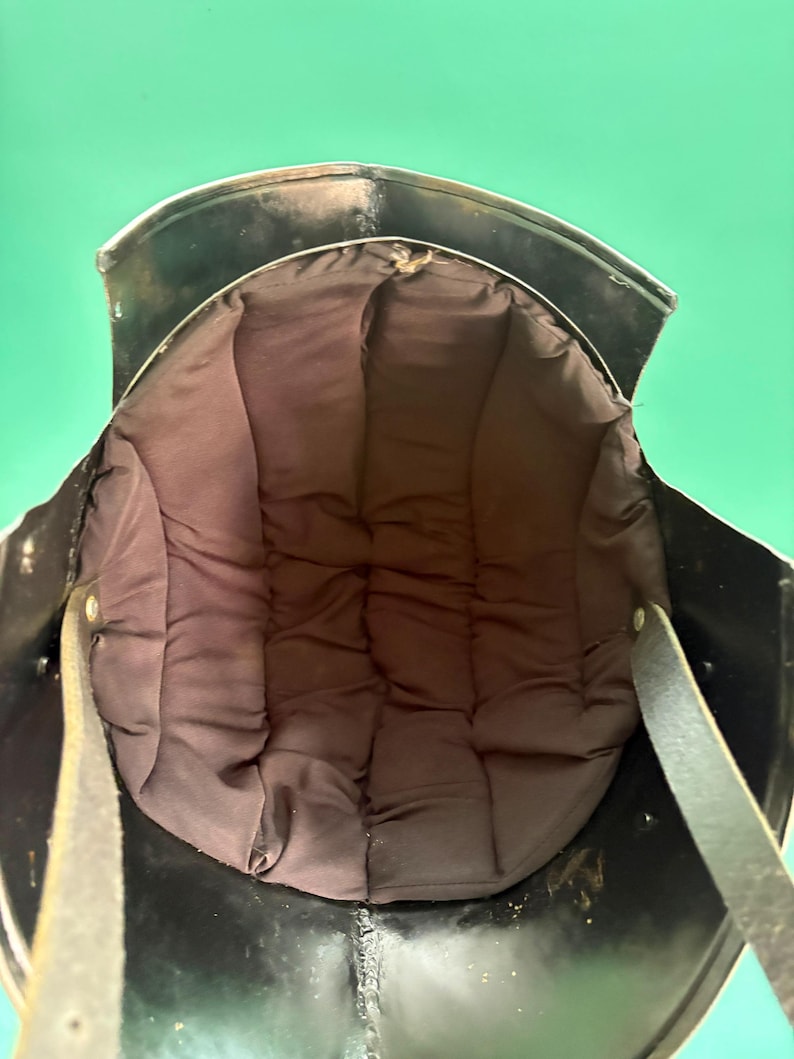 Casco sallet italiano artesanal – Réplica de armadura de caballero medieval de acero de calibre 18 imagen 14