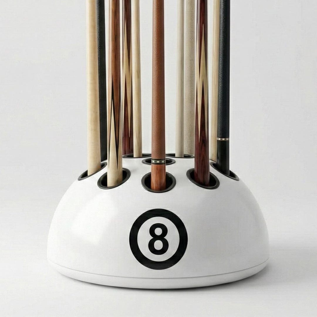 8-ball Billiard Cue Stand – Modern 12-hole Pool Stick Holder - Etsy