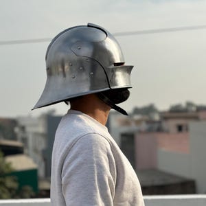 Handcrafted Italian Sallet Helmet – 18 Gauge Steel Medieval Knight Armor Replica