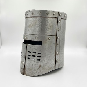 Black Knight Helmet Aged Steel: Handmade Medieval Cosplay LARP Helm