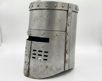 Black Knight Helmet Aged Steel: Handmade Medieval Cosplay LARP Helm