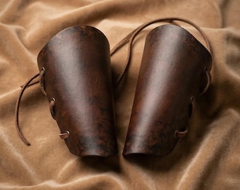 Handcrafted Leather Vambraces – Medieval Arm Guards for LARP, Cosplay, Reenactment