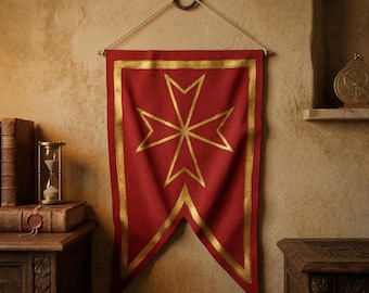 Handpainted Order of Saint Stephen Banner | Medieval Knight Flag, Renaissance Prop