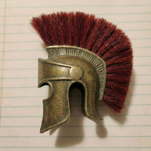 Handcrafted Spartan Helmet with Silk Nylon Plume & Wooden Stand | 18 Gauge Steel | Premium Patina Finish Ancient Greek Warrior Armor