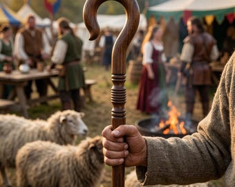 Handcrafted Indian Rosewood Shepherd Staff – 180cm Detachable Crook Walking Stick
