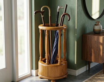Handcrafted Indian Rosewood Cane Stand – Entryway Organizer, 3 Finishes