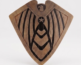 Soldier Boy Shield Replica – Solid Aluminum Cosplay Prop, Rustic Bronze Finish