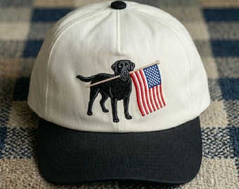 Black Labrador Retriever Dog Embroidered Trucker Hat, Fathers Day Gift, Fourth of July Dog Mom Cap