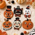 Vintage Halloween Iron On Patch, Retro Pumpkin Ghost Cat Embroidered Applique, Spooky Cute DIY Craft Badge, Jack O Lantern Clothing Patch product logo