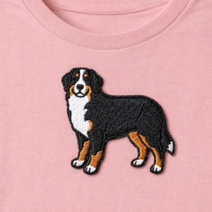 Embroidered Bernese Mountain Dog Iron On Patch, Berner Puppy Applique, Cute Dog Breed Badge for Jackets Bags, DIY Dog Lover Gift