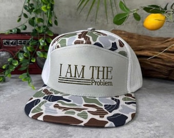 I Am The Problem Embroidered Camo Trucker Hat