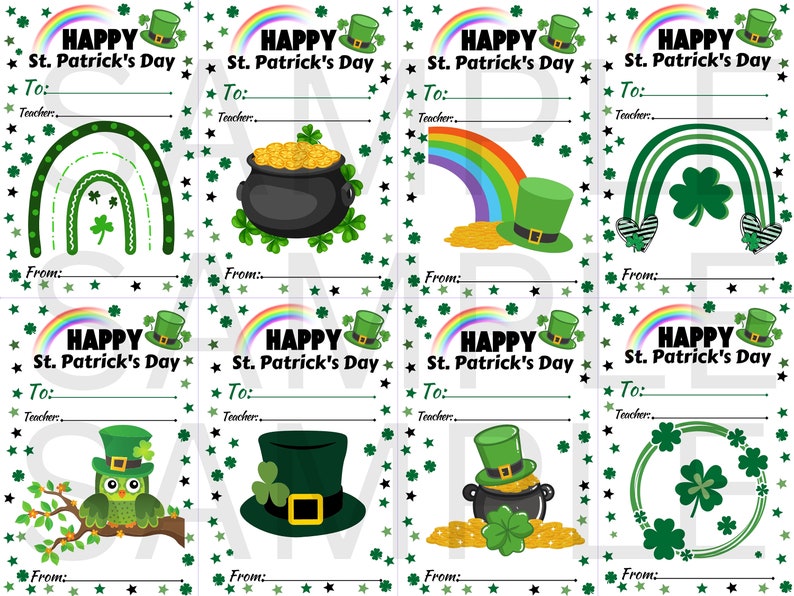St. Patrick's Day Candy Grams Gift Tags School PTA PTSA Fundraiser 8 ...