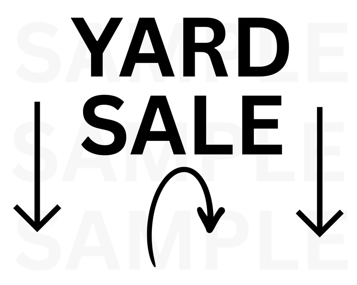 Fillable Rummage Sale Signs 5 Printable Yard Sale Sign Bundle, Different Arrow Signs, Digital ...